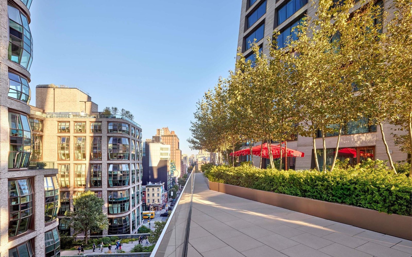 The High Line from the hotel terrace: what the High Line room category is actually buying