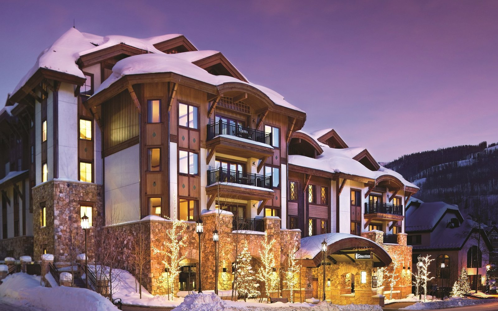 The Sebastian - Vail after snowfall, in the middle of Vail Village at 16 Vail Road